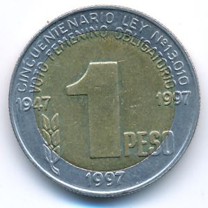 Argentina, 1 peso, 1997