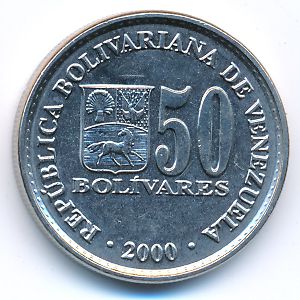 Venezuela, 50 bolivares, 2000