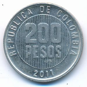 Колумбия, 200 песо (2011 г.)