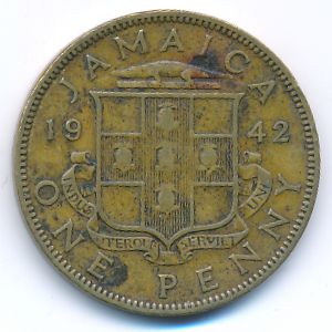Jamaica, 1 penny, 1942