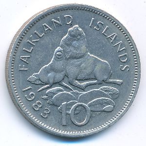 Falkland Islands, 10 pence, 1983