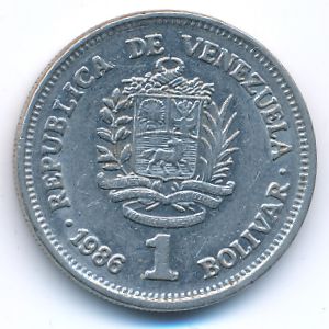 Venezuela, 1 bolivar, 1986