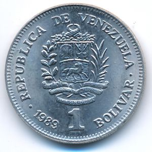 Venezuela, 1 bolivar, 1989