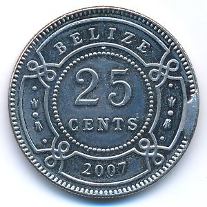 Belize, 25 cents, 2007