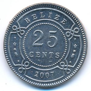 Belize, 25 cents, 2007