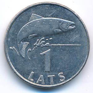 Latvia, 1 lats, 2008