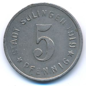 Solingen, 5 пфеннигов, 1919