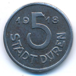Duren, 5 пфеннигов, 1918