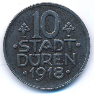 Duren, 10 пфеннигов, 1918