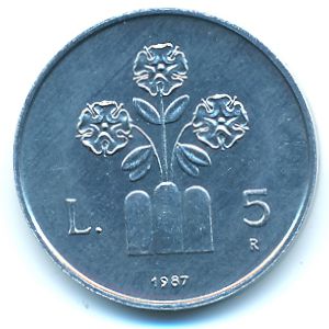 Сан-Марино, 5 лир (1987 г.)