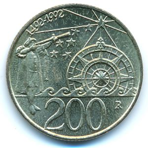 Сан-Марино, 200 лир (1992 г.)
