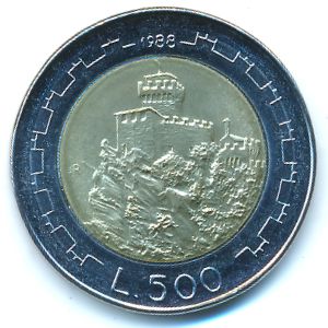 Сан-Марино, 500 лир (1988 г.)