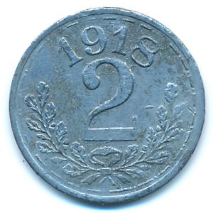 Bavaria., 2 пфеннига, 1918