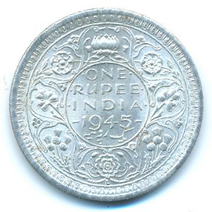 British West Indies, 1 rupee, 1945