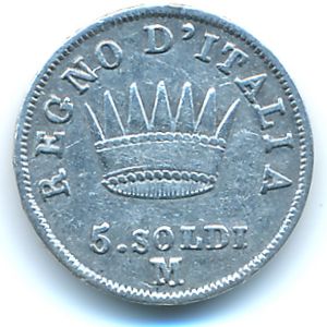 Италия, 5 сольдо (1814 г.)