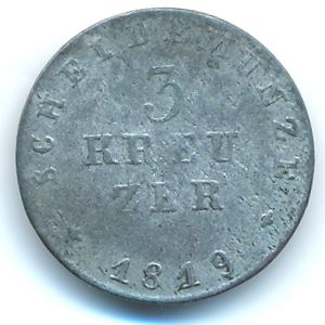 Гессен-Дармштадт, 3 крейцера (1819 г.)