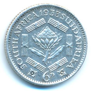 ЮАР, 6 пенсов (1933 г.)