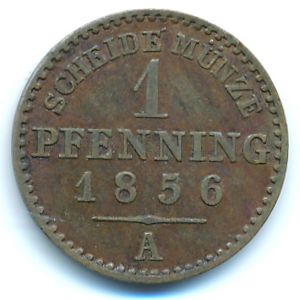 Пруссия, 1 пфеннинг (1856 г.)