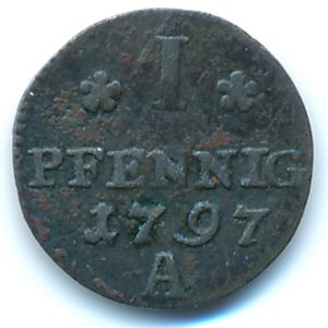Пруссия, 1 пфенниг (1797 г.)