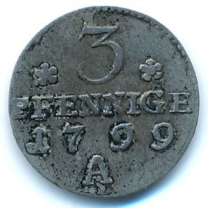 Пруссия, 3 пфеннига (1799 г.)