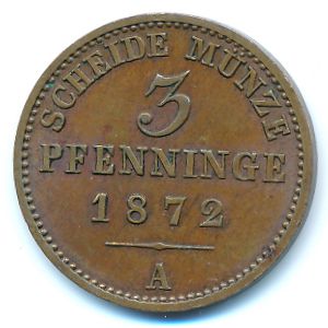 Пруссия, 3 пфеннинга (1872 г.)