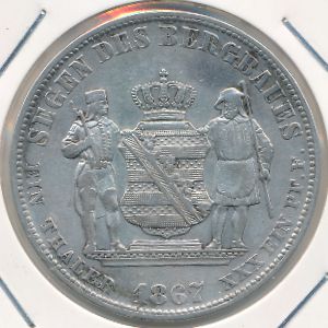 Саксония, 1 талер (1867 г.)