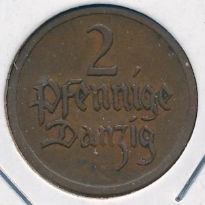 Данциг, 2 пфеннига (1926 г.)
