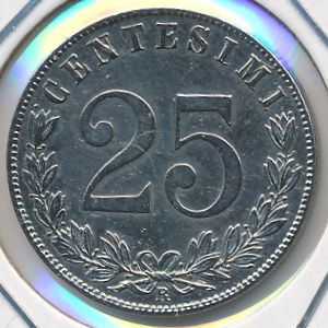 Италия, 25 чентезимо (1902 г.)