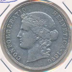 Швейцария, 5 франков (1890 г.)