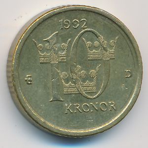 Швеция, 10 крон (1992 г.)