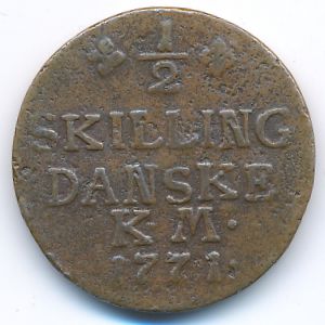 Дания, 1/2 скиллинга (1771 г.)