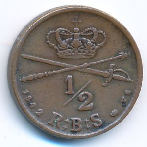 Дания, 1/2 ригсбанкскиллинга (1842 г.)