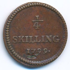 Швеция, 1/4 скиллинга (1799 г.)