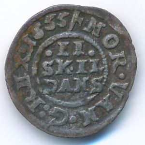 Дания, 2 скиллинга (1655 г.)