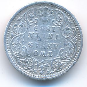Британская Индия, 2 анны (1889 г.)