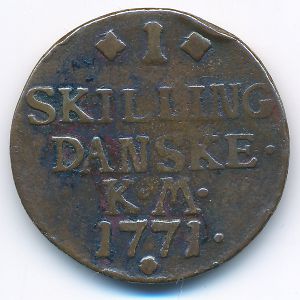 Дания, 1 скиллинг (1771 г.)