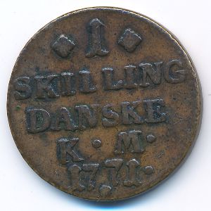 Дания, 1 скиллинг (1771 г.)