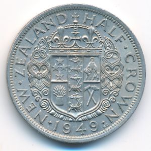 Новая Зеландия, 1/2 кроны (1949 г.)