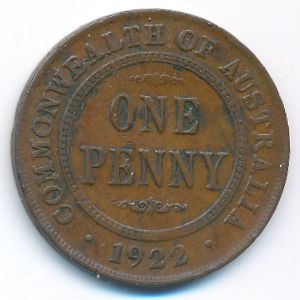 Австралия, 1 пенни (1922 г.)