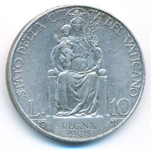 Vatican City, 10 lire, 1930