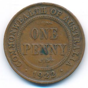 Australia, 1 penny, 1922