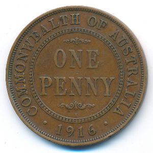 Австралия, 1 пенни (1916 г.)