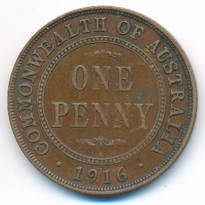Австралия, 1 пенни (1916 г.)