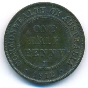 Австралия, 1/2 пенни (1912 г.)