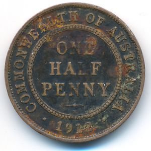Australia, 1/2 penny, 1912