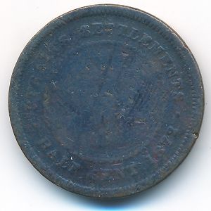 Straits Settlements, 1/2 cent, 1872