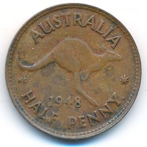 Australia, 1/2 penny, 1948