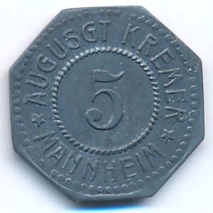 Mannheim, 5 пфеннигов