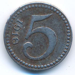 Mainz, 5 пфеннигов, 1918