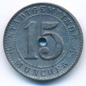 Munich, 15 пфеннигов, 1918